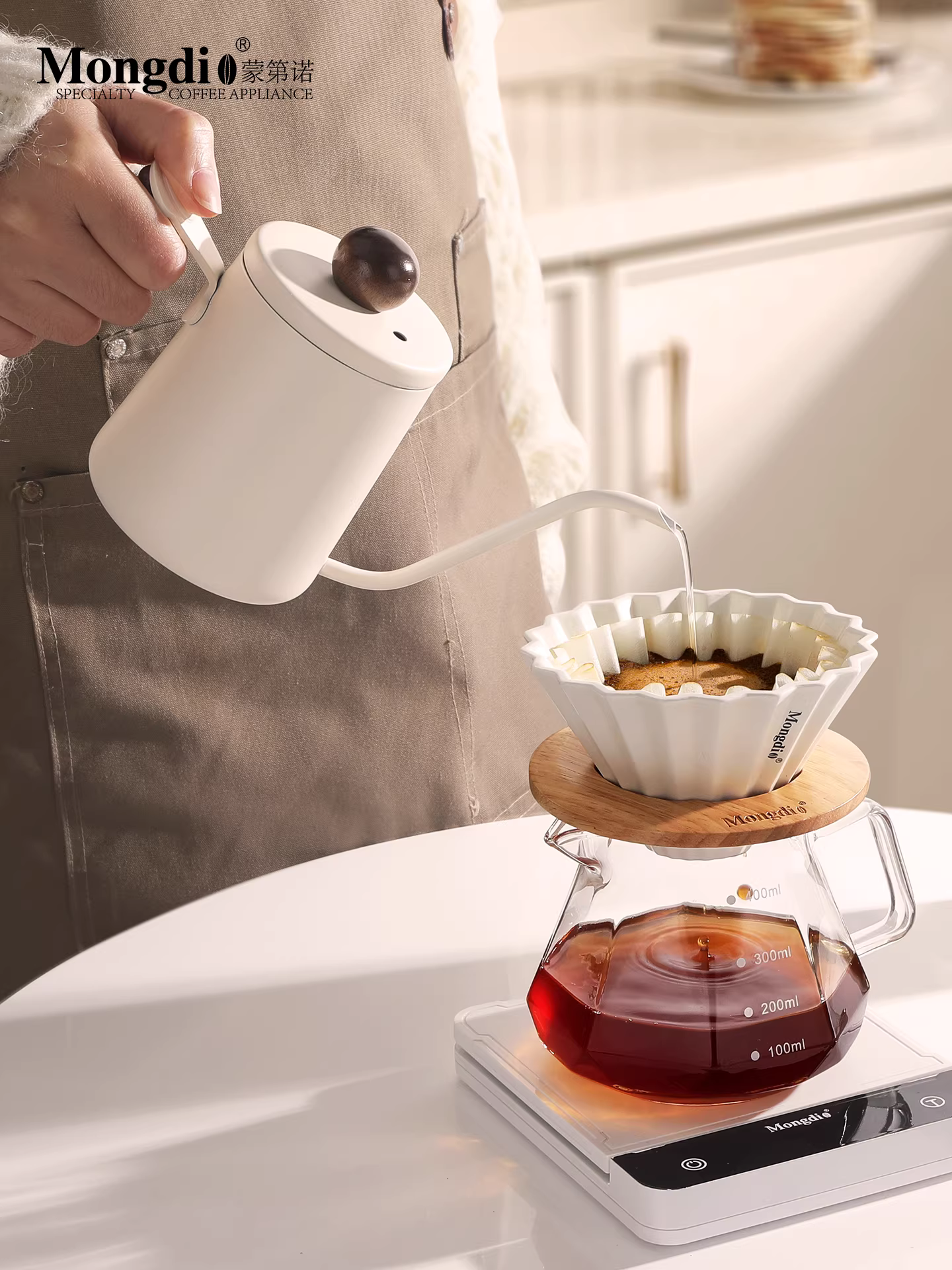 Bộ ấm pha cà phê Mongdio, cốc lọc cà phê, ấm pha cà phê, ấm chia sẻ, máy xay cà phê cầm tay, dụng cụ pha cà phê