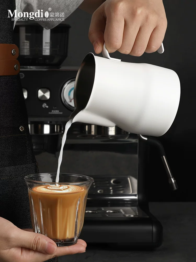 Bình pha cà phê Mongdio, cốc pha cà phê latte art, cốc tạo bọt sữa, cốc cà phê đặc biệt bằng thép không gỉ espresso latte art