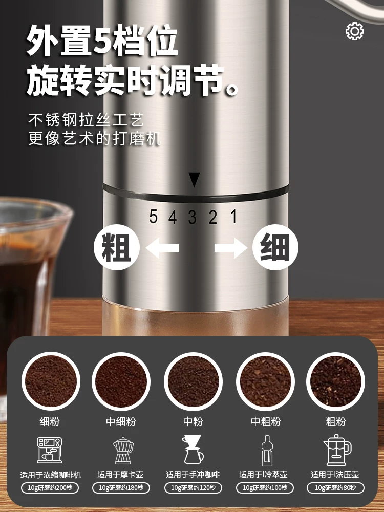 Máy xay cà phê quay tay Mongdio, máy xay cà phê thủ công nhỏ dành cho gia đình, máy xay hạt cà phê thủ công