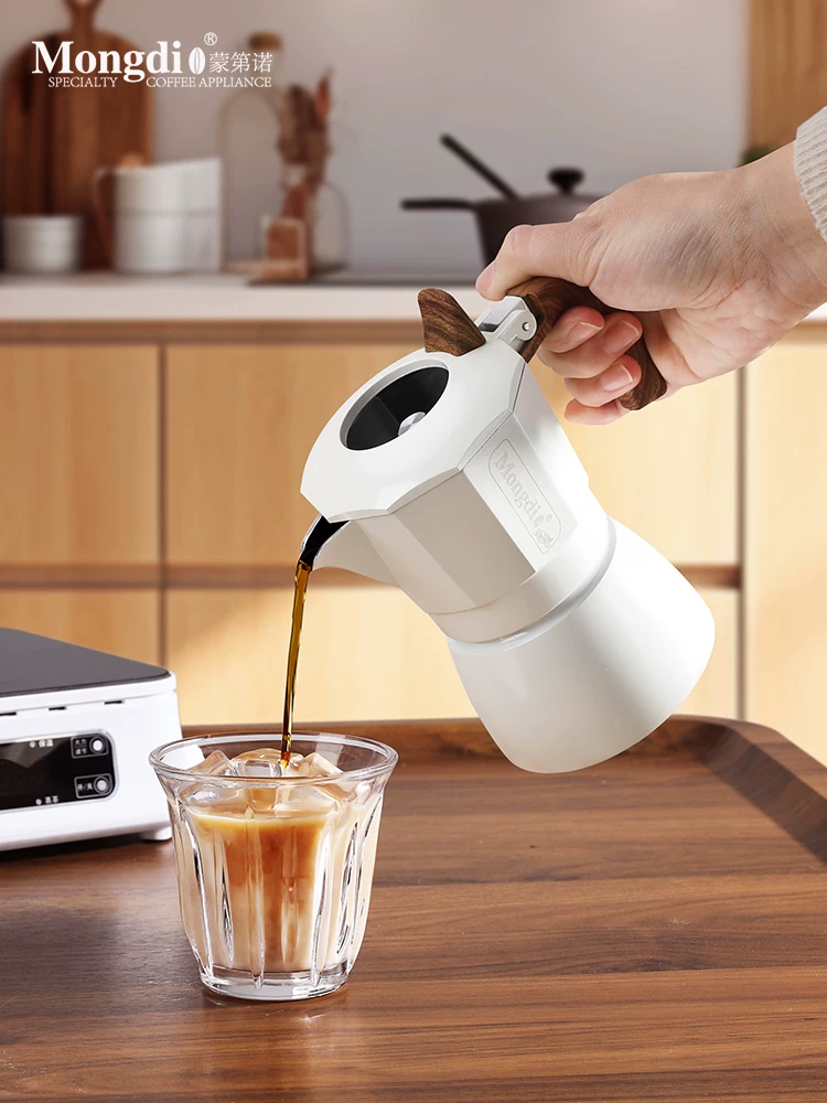 Bộ pha cà phê Moka pot hai van Mongdio, máy pha cà phê Moka pot, máy pha cà phê kiểu Pour-over, bình pha cà phê Espresso