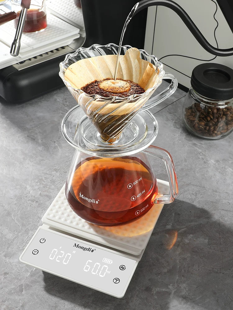 Cân điện tử cà phê Mongdio, cân cà phê có độ chính xác cao dành riêng cho cà phê pha thủ công, đồng hồ hẹn giờ cân kiểu Ý.