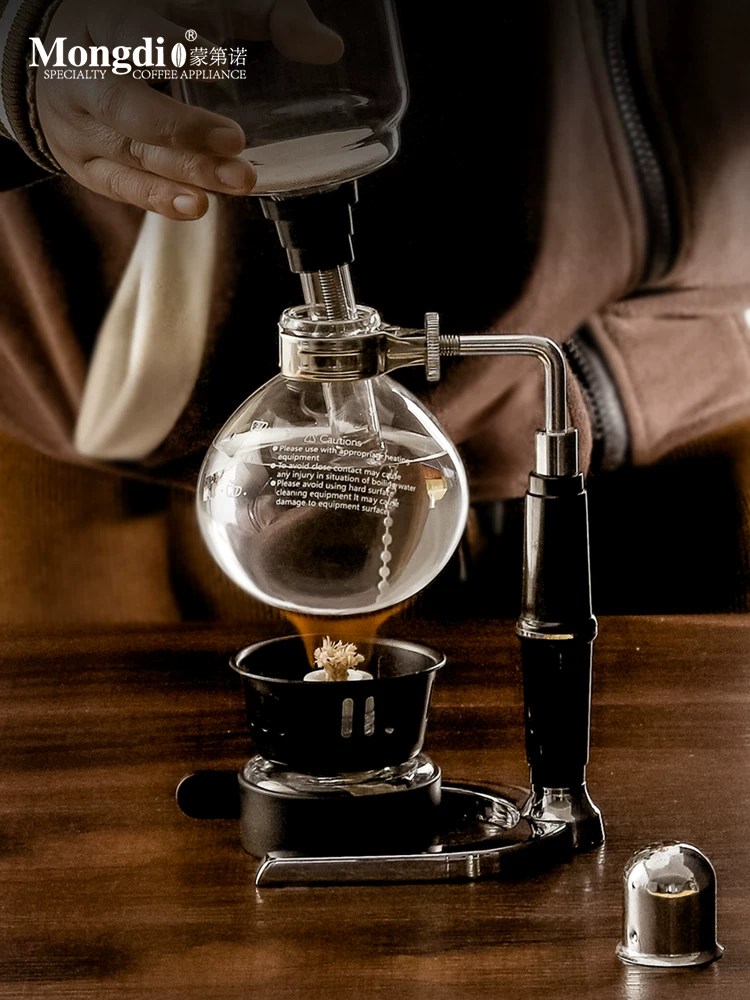 Bộ ấm pha cà phê kiểu siphon Mongdio, lò nướng sóng ánh sáng, bộ ấm pha cà phê kiểu siphon, bếp điện, đèn halogen, máy pha cà phê