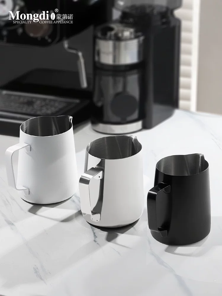 Bình tạo bọt sữa Mongdio có vòi nhọn, bình tạo bọt sữa bằng thép không gỉ, cốc tạo bọt sữa, cốc cà phê đặc biệt dành cho nghệ thuật latte.