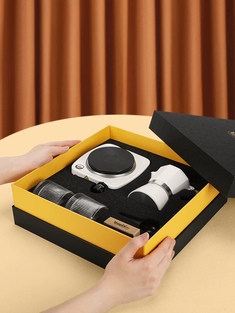 Bộ dụng cụ pha cà phê Moka pot quà tặng, thiết bị pha cà phê thủ công tại nhà, dụng cụ pha cà phê ngoài trời