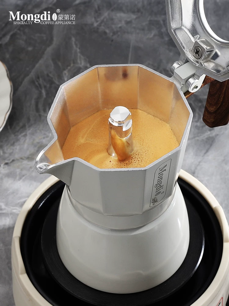 Máy pha cà phê moka pot hai van Mongdio, máy pha cà phê espresso tại nhà, bộ pha cà phê thủ công