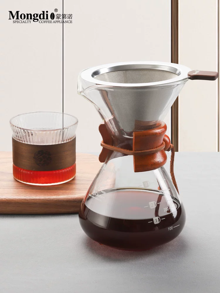 Bộ pha cà phê thủ công Mongdio, bộ pha cà phê lạnh, bình thủy tinh mây, bình dày, cốc chia sẻ, cốc lọc
