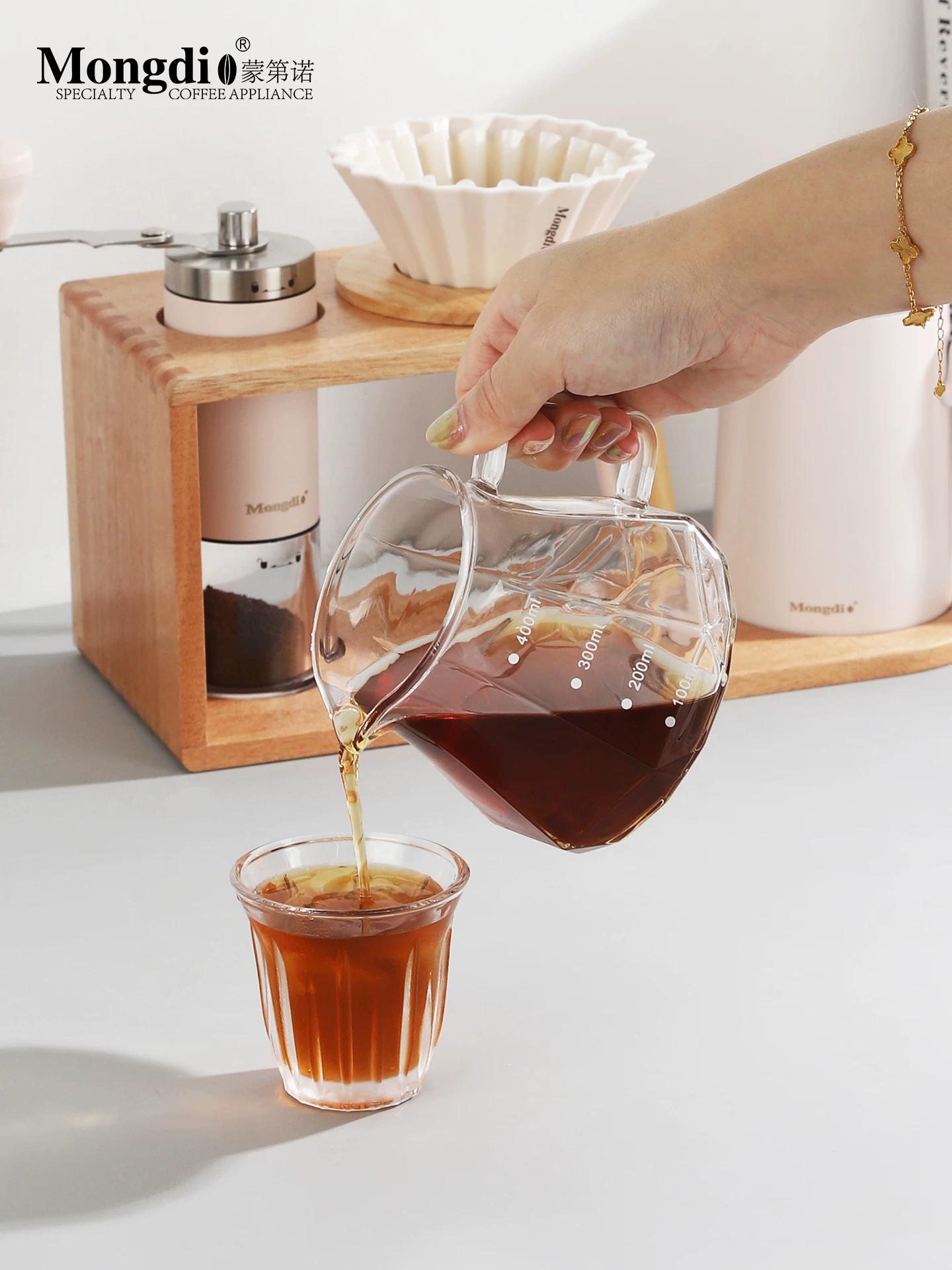 Bộ ấm pha cà phê thủ công Mongdio, máy pha cà phê bằng tay, giá để đồ quay tay, ấm chia sẻ, bộ dụng cụ pha cà phê đầy đủ