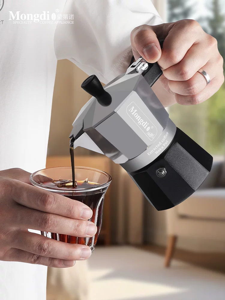 Bộ pha cà phê Moka hai van Mongdio, máy pha cà phê ngoài trời, thiết bị pha cà phê cắm trại, máy xay cà phê cầm tay, bộ máy pha cà phê hoàn chỉnh