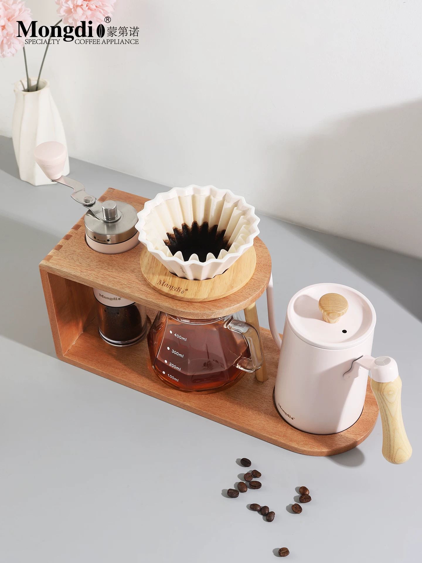 Bộ ấm pha cà phê thủ công Mongdio, máy pha cà phê bằng tay, giá để đồ quay tay, ấm chia sẻ, bộ dụng cụ pha cà phê đầy đủ