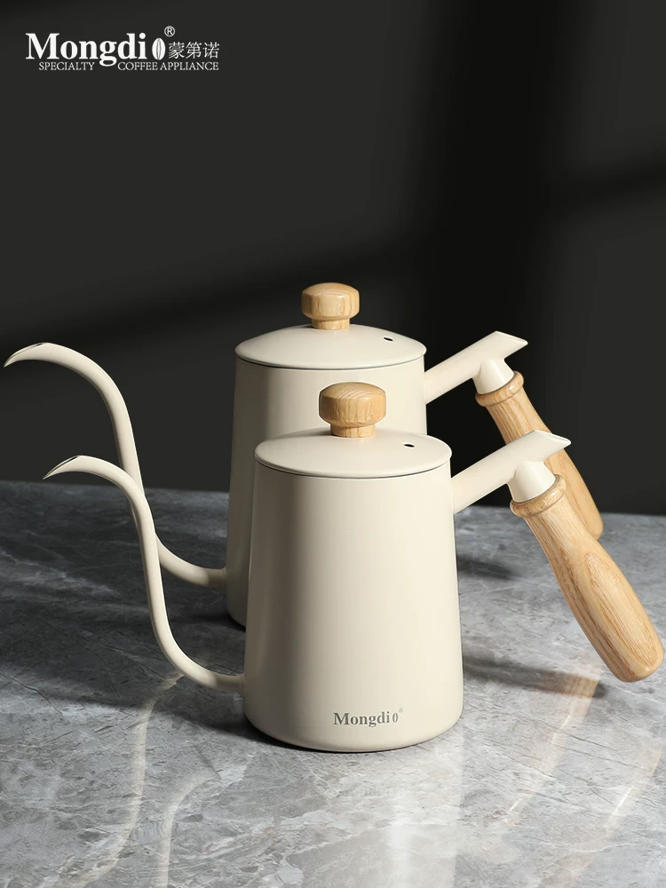 Bình pha cà phê Mongdio, bình pha cà phê nhỏ giọt, bình có vòi dài bằng thép không gỉ 304, miệng hẹp, bình pha cà phê