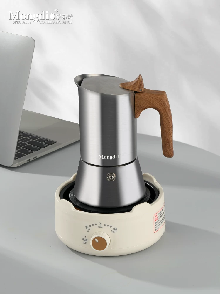 Máy pha cà phê bằng thép không gỉ Mongdio Moka, máy pha cà phê espresso, dụng cụ pha cà phê