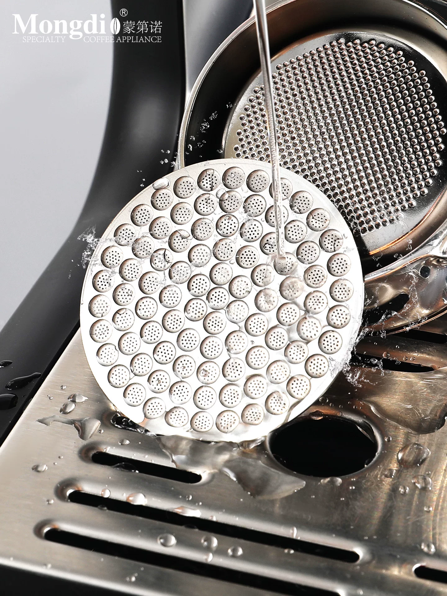 Mongdio hệ thống phân phối nước thứ cấp bộ lọc cà phê bằng thép không gỉ máy pha cà phê espresso phụ kiện tay cầm bộ lọc chiết xuất