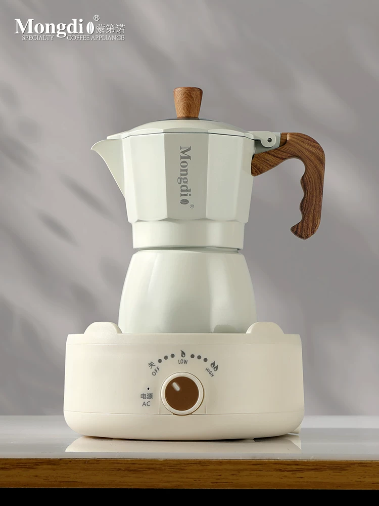 Bộ pha cà phê Moka pot hai van Mongdio, máy pha cà phê espresso, bình chiết xuất, bình pha cà phê kiểu pour-over
