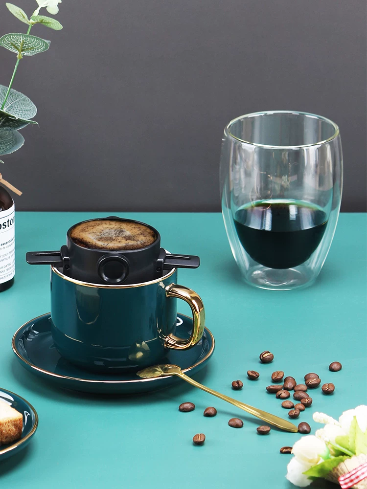 Bộ lọc cà phê di động, cốc lọc cà phê nhỏ giọt bằng thép không gỉ không dùng giấy, phễu, bộ lọc cà phê pha thủ công