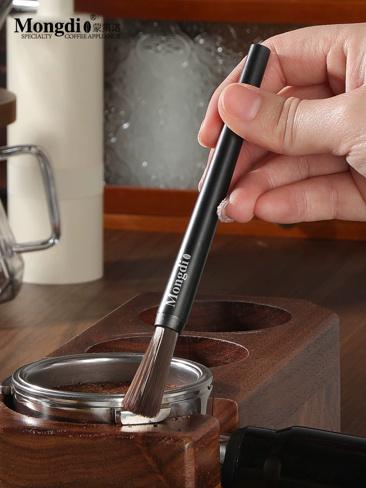 Bàn chải làm sạch bột cà phê Mongdio, bàn chải làm sạch máy xay, bàn chải máy pha cà phê, bàn chải bột, dụng cụ bàn chải quầy bar