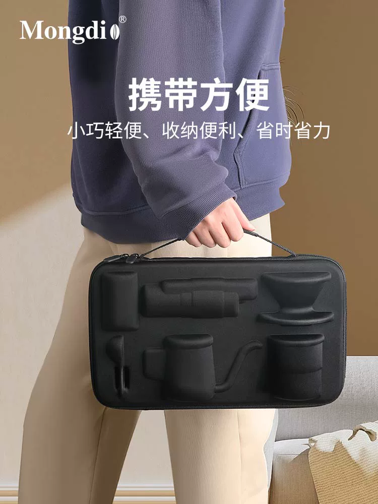 Bộ ấm pha cà phê thủ công Mongdio du lịch ngoài trời cắm trại thiết bị pha cà phê di động máy pha cà phê dụng cụ hộp quà tặng