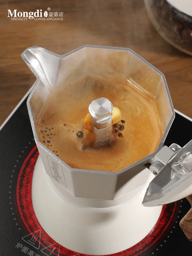 Bộ ấm pha cà phê moka van đôi Mongdio, máy pha cà phê espresso, dụng cụ pha cà phê, ấm pha cà phê moka