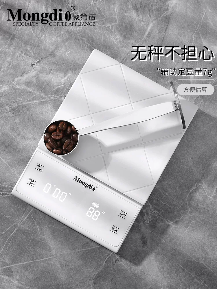 Dụng cụ nén cà phê Mongdio, búa ép cà phê, thìa đo bột cà phê, thìa nén cà phê thìa đo bằng thép không gỉ hai trong một