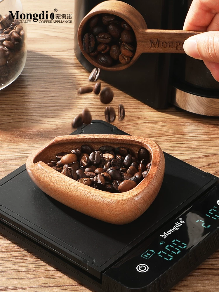 Khay cân hạt cà phê Mongdio, đĩa đựng hạt cà phê, hộp đựng hạt cà phê espresso pha thủ công, bát đựng hạt cà phê, thìa đo