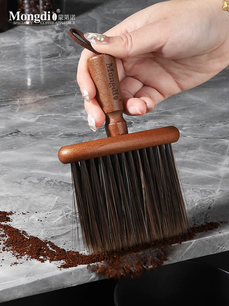Bàn chải làm sạch bột cà phê Mongdio bàn chải cà phê bàn chải làm sạch bột cà phê bàn chải quét bụi quầy bar bàn chải lông dụng cụ