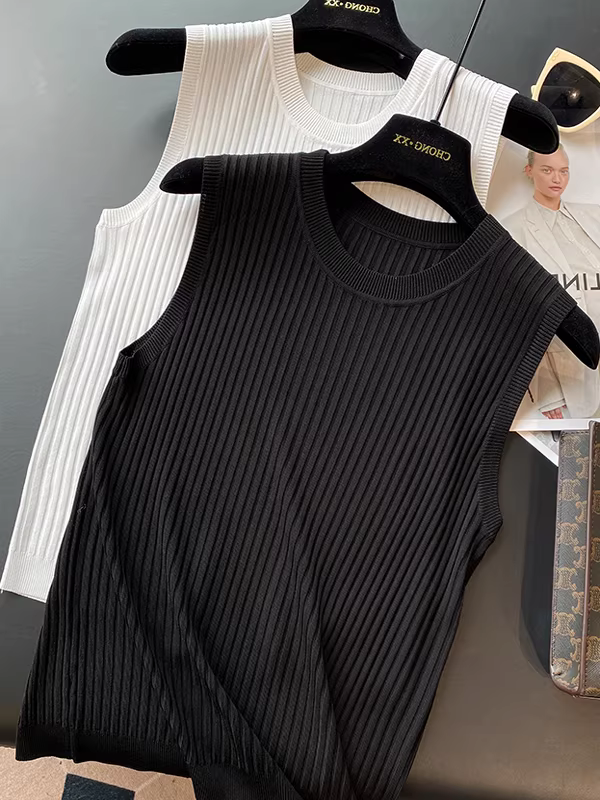 Hàng thanh lý áo lót nữ chất liệu lụa đá dệt kim kiểu dáng gợi cảm thiết kế độc đáo áo ba lỗ thời thượng