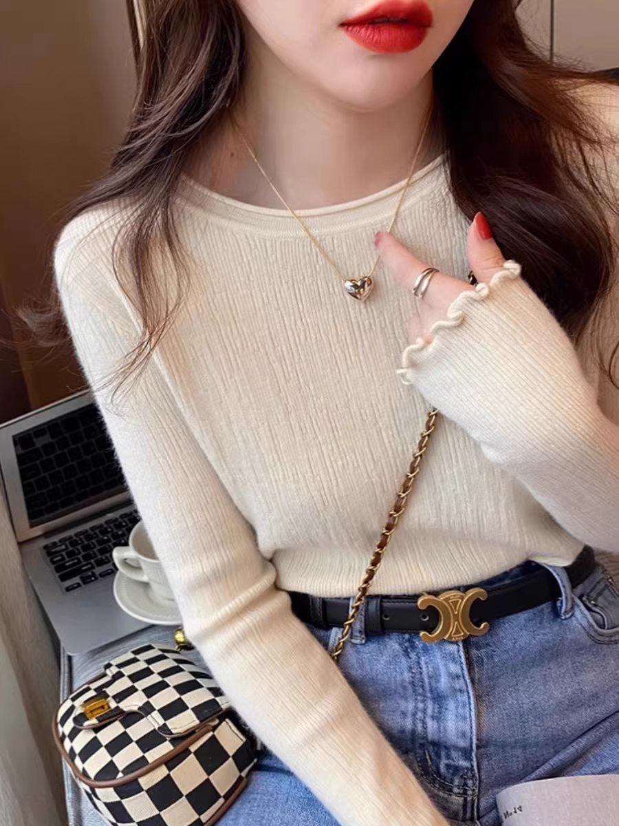 Giảm giá quần áo nữ châu Âu, áo thun dệt kim giảm giá, áo len mặc trong thời trang, áo dài tay thiết kế độc đáo.