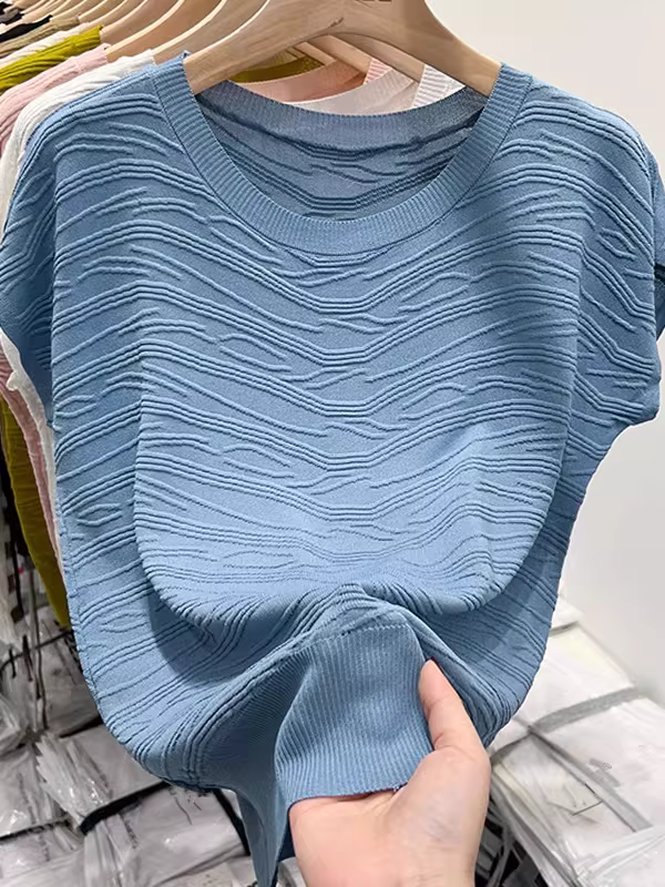 Quần áo nữ ngoại thương có nhãn cắt, độc đáo và sang trọng, kiểu dáng thời trang cho áo khoác ngoài, tay ngắn, phong cách cổ điển châu Âu, áo dệt kim rộng rãi, hợp thời trang.