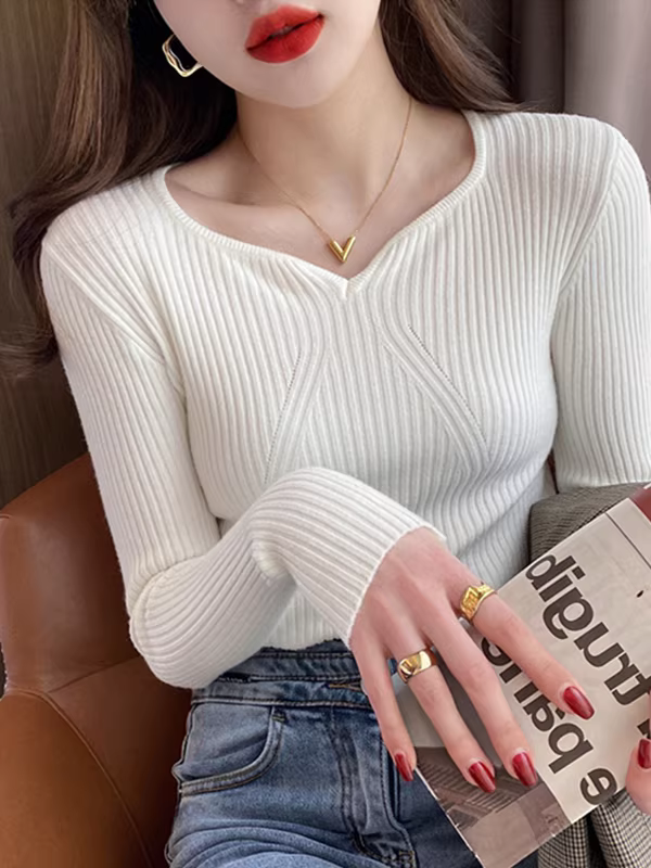 Xả kho quần áo nữ hàng hiệu, áo thun dệt kim độc đáo có tem cắt, áo kiểu dáng thời trang tay dài cho mùa thu đông.