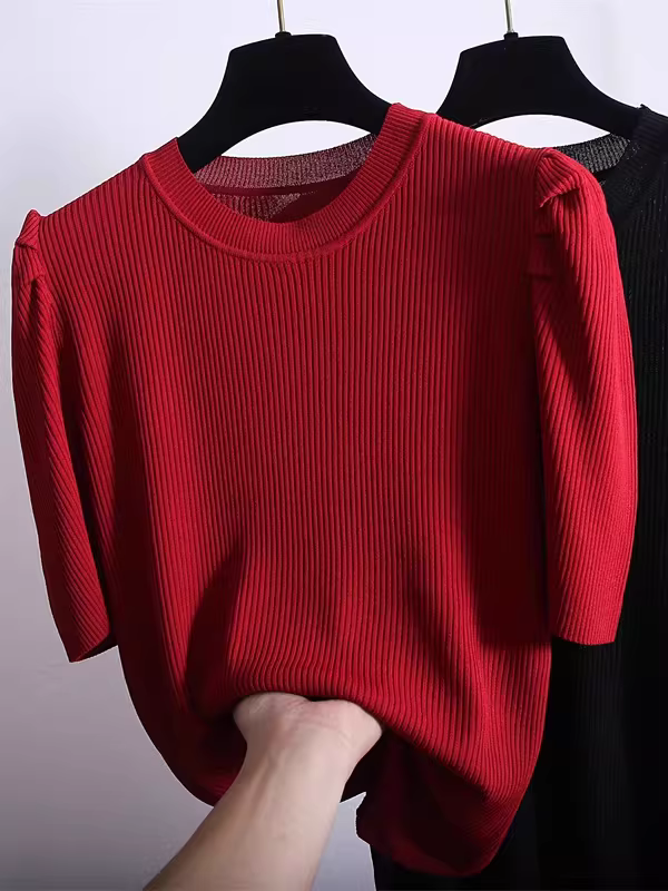 Hàng thanh lý áo nữ kiểu Âu, có mác, tay bồng thời trang, áo len cổ tròn, áo kiểu mùa hè tay lửng hợp xu hướng.