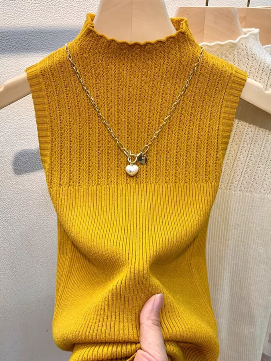 Hàng thanh lý quần áo nữ châu Âu, áo thun dệt kim không tay, áo hai dây ôm sát, áo lót bó sát thời trang.