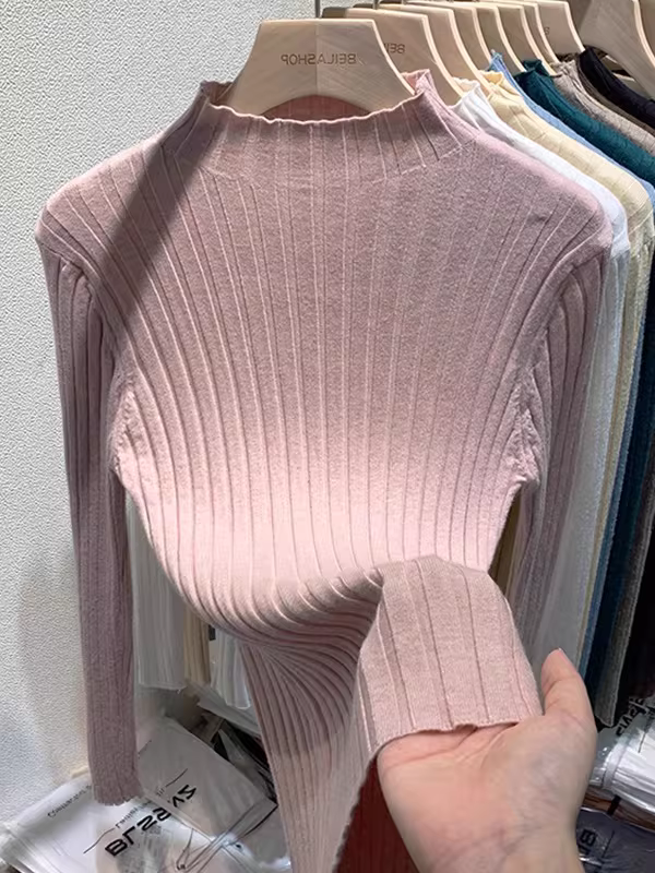 Áo len nữ Nanyou giảm giá, hàng chính hãng, thanh lý mùa thu/đông, cổ lọ nửa cao, tay dài, chất liệu dệt kim, thích hợp làm lớp áo ngoài, kiểu dáng thời trang