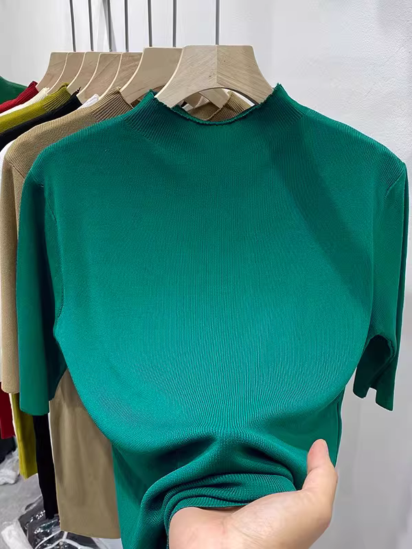 Hàng thanh lý: Áo nữ xuất khẩu, không mác, màu trơn, áo len tay lửng, áo thun trơn, áo thun tay lửng, áo độc đáo.