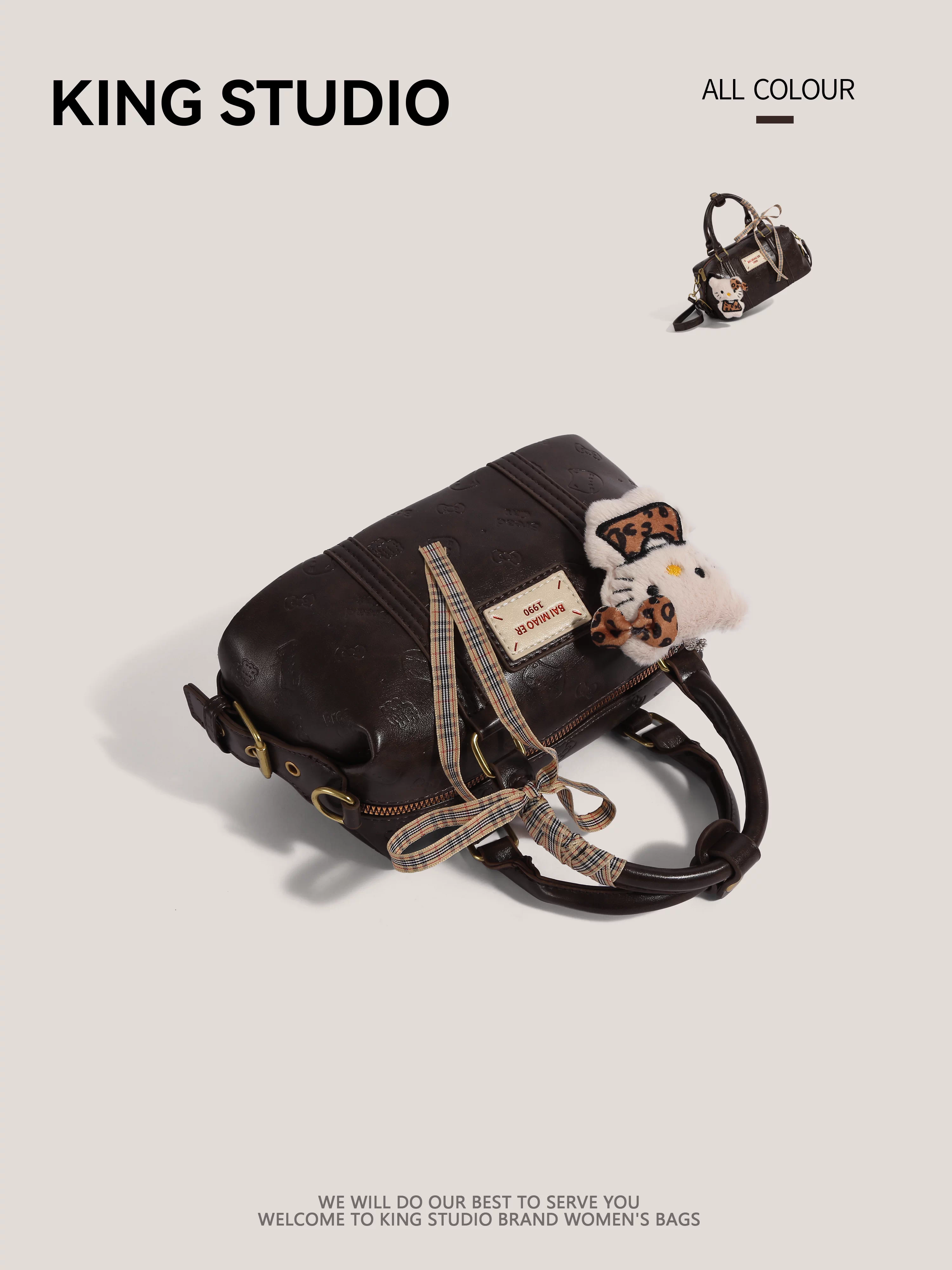 Túi bowling retro Maillard dành cho nữ 2025, mẫu mới thời thượng, túi gối độc đáo, đa năng, đeo chéo