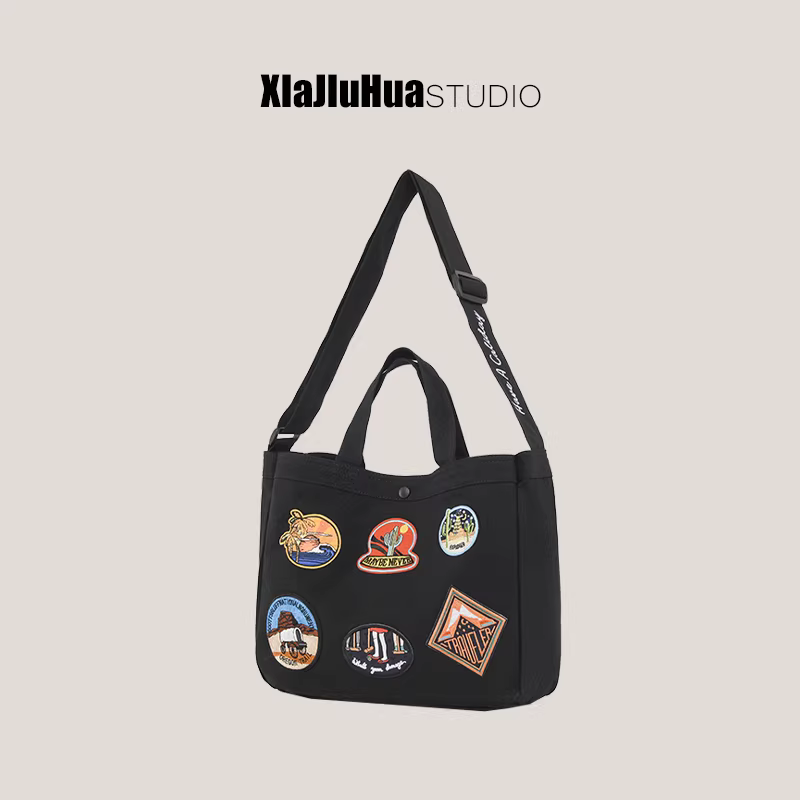 Túi tote cỡ lớn dành cho nữ DrinKing 2025, mẫu mới, phong cách Mỹ cổ điển, túi đeo vai chất liệu canvas