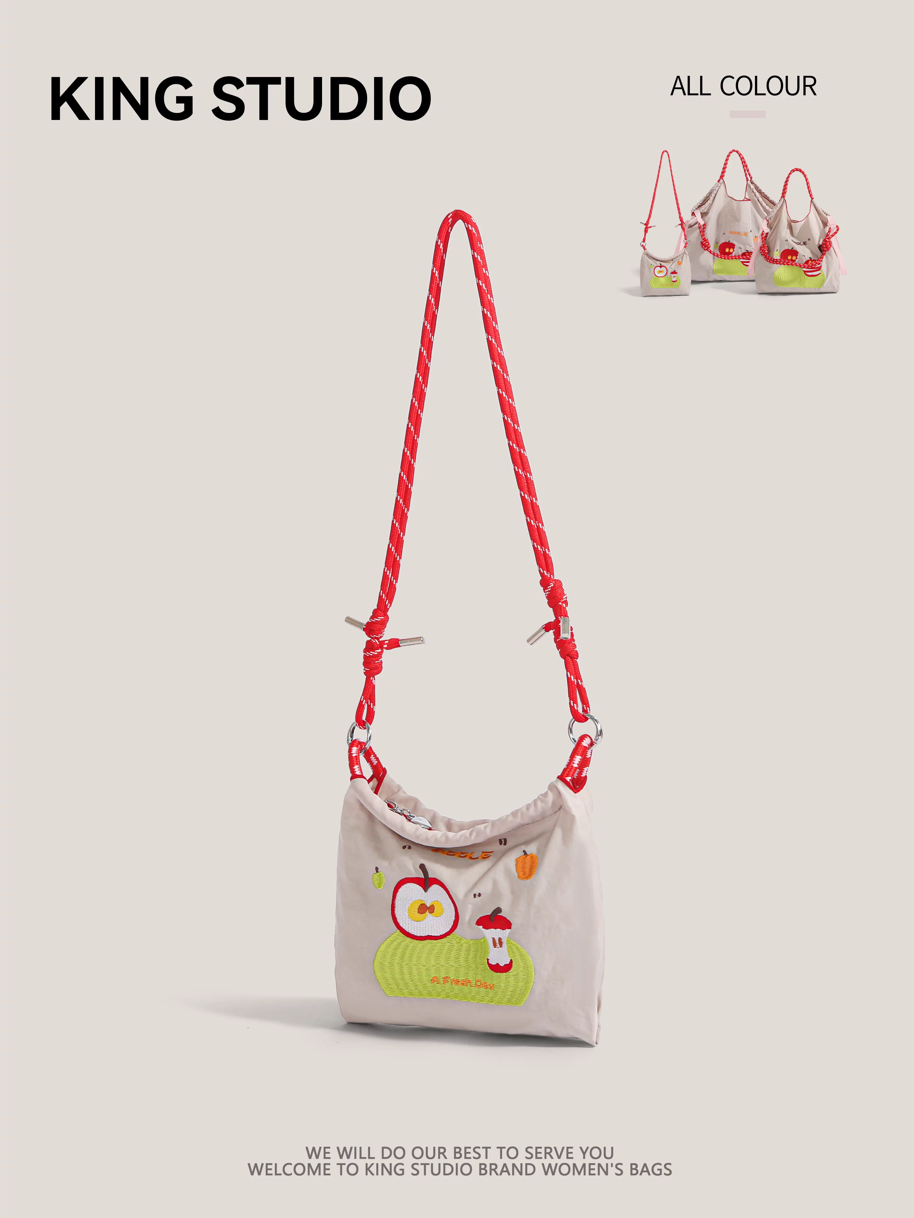 Túi mua sắm thân thiện với môi trường thêu dây chuyền kiểu Nhật, túi nylon, túi tote mini, túi đựng điện thoại, túi đeo chéo một vai