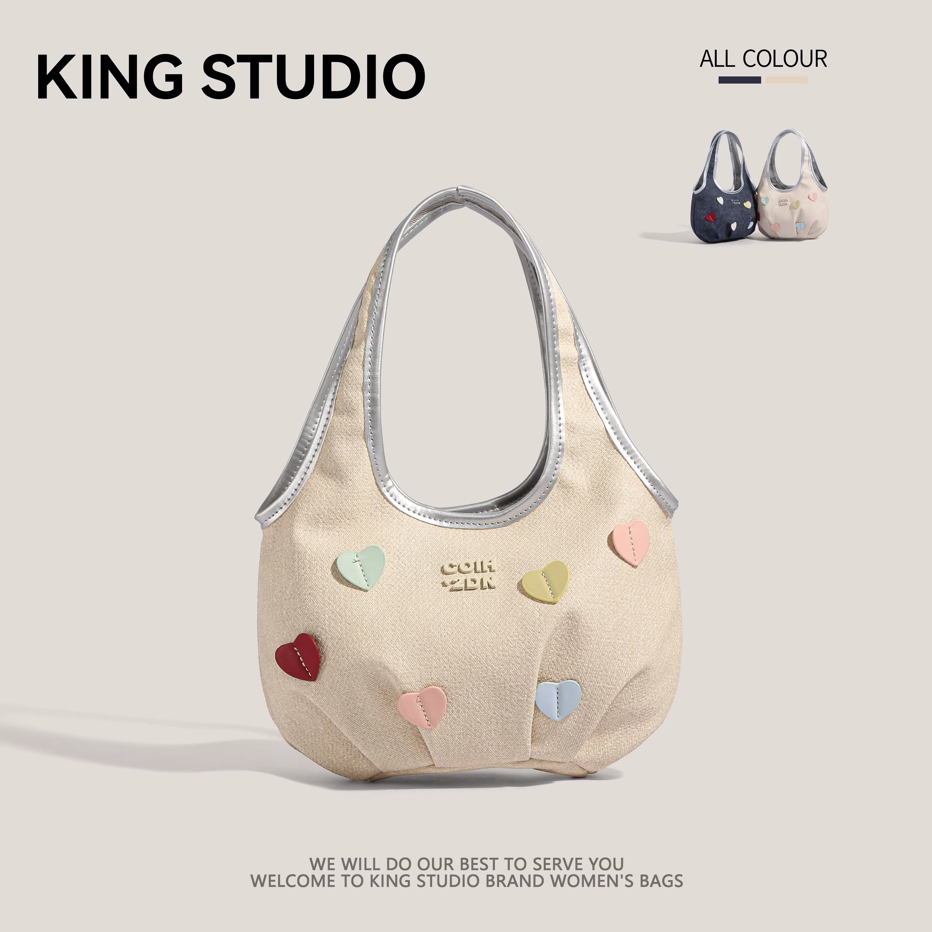 Túi vải bố Hàn Quốc dành cho nữ 2025, mẫu mới thời thượng mùa hè, túi đeo chéo phong cách giản dị, túi hình trái tim dễ thương dành cho các cô gái.