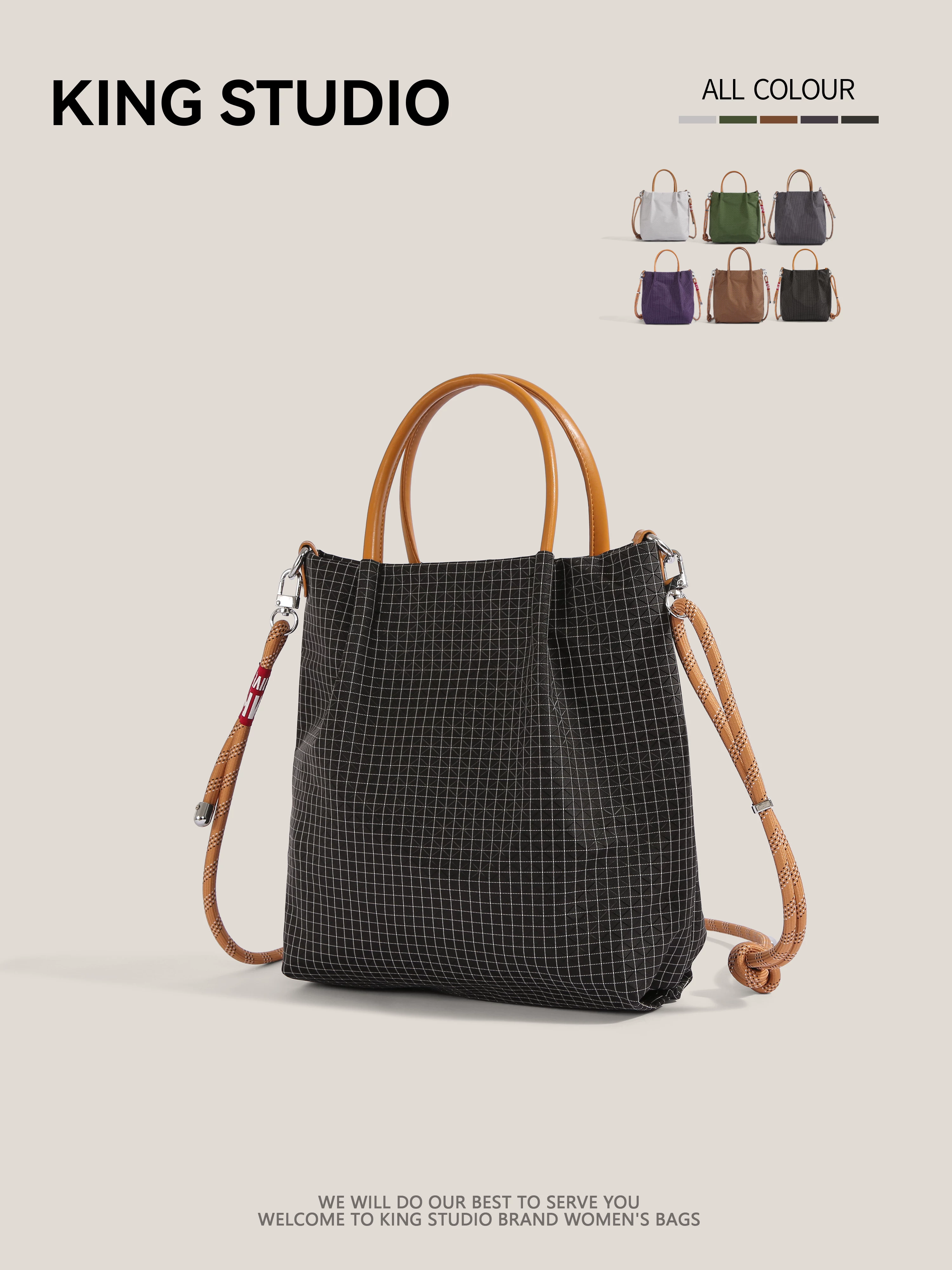 Túi đeo vai bằng nylon chống thấm nước kiểu Nhật Bản dành cho nữ, túi xô dung tích lớn, túi tote, túi đeo chéo đi làm nhẹ nhàng, tiện dụng
