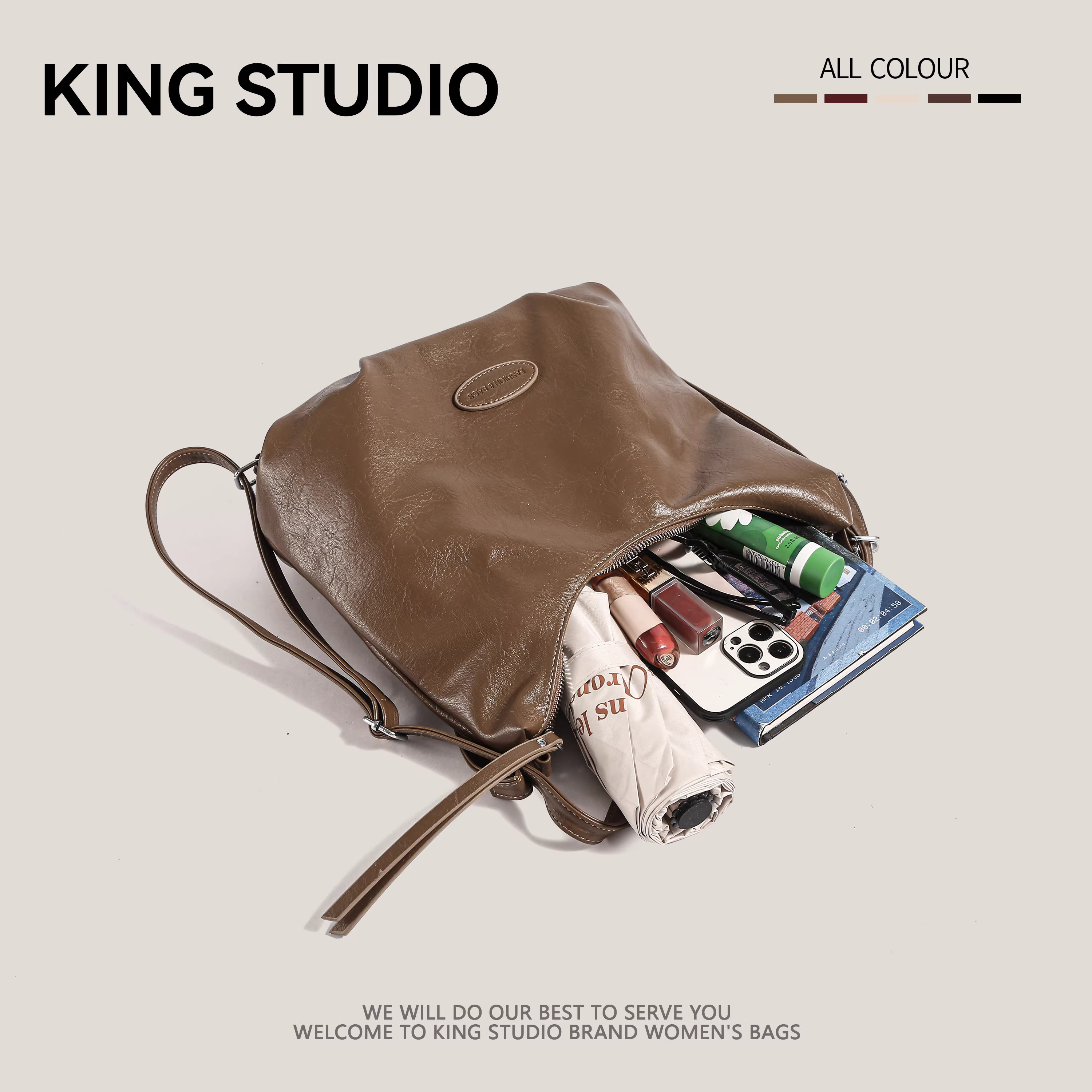 Túi đeo vai cỡ lớn dành cho nữ, mẫu mới thu đông 2025, phong cách retro thời trang Hàn Quốc, đa năng, kiểu dáng độc đáo