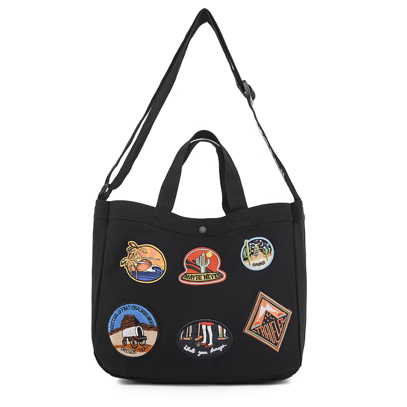 Túi tote cỡ lớn dành cho nữ DrinKing 2025, mẫu mới, phong cách Mỹ cổ điển, túi đeo vai chất liệu canvas