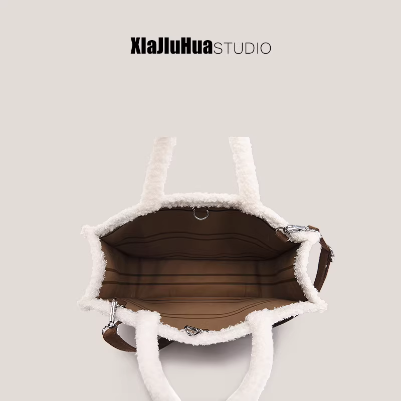 Túi xách len cừu cao cấp DrinKing mẫu thu/đông 2025, đeo vai/chéo, dung tích lớn