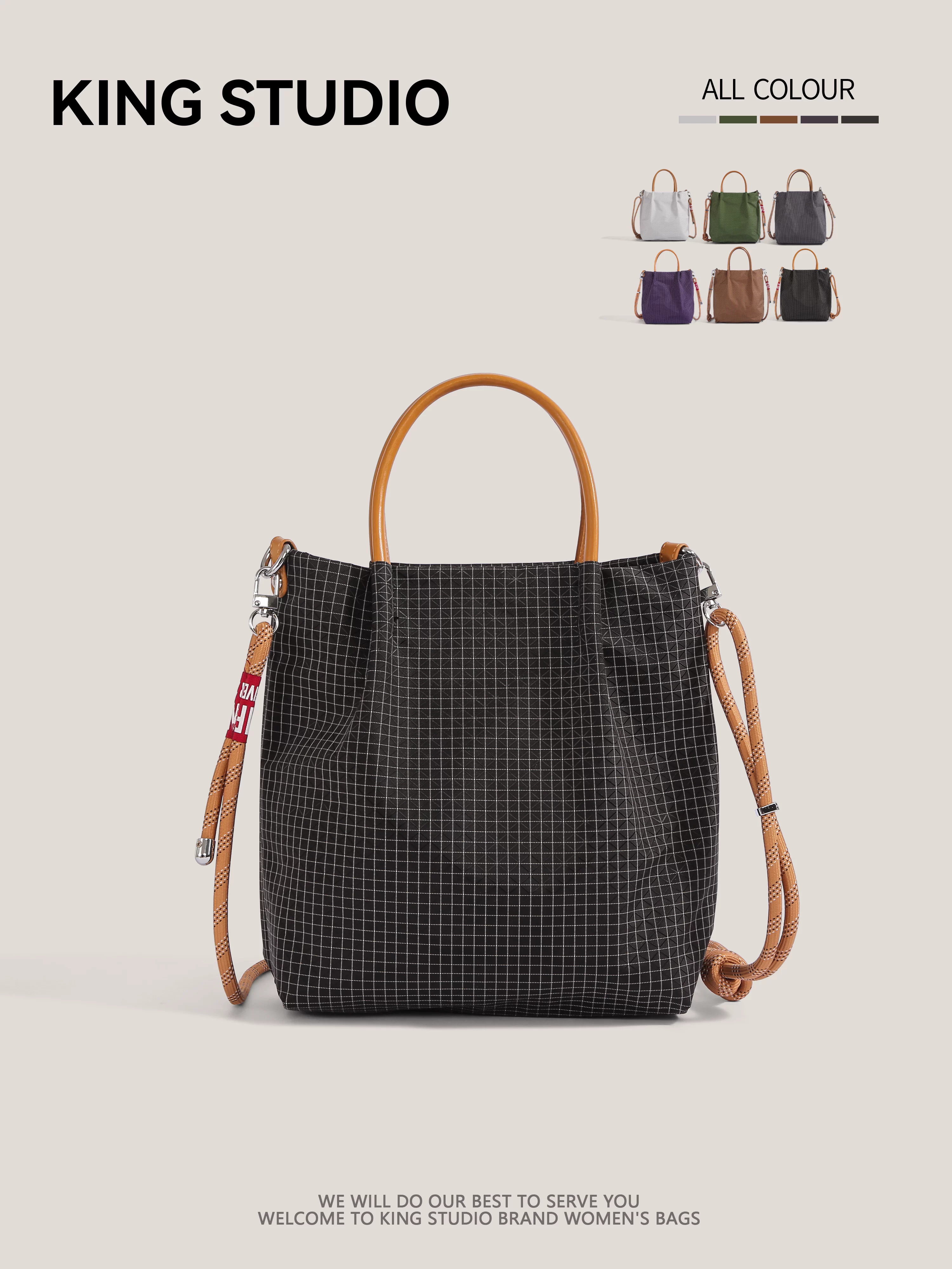 Túi đeo vai bằng nylon chống thấm nước kiểu Nhật Bản dành cho nữ, túi xô dung tích lớn, túi tote, túi đeo chéo đi làm nhẹ nhàng, tiện dụng