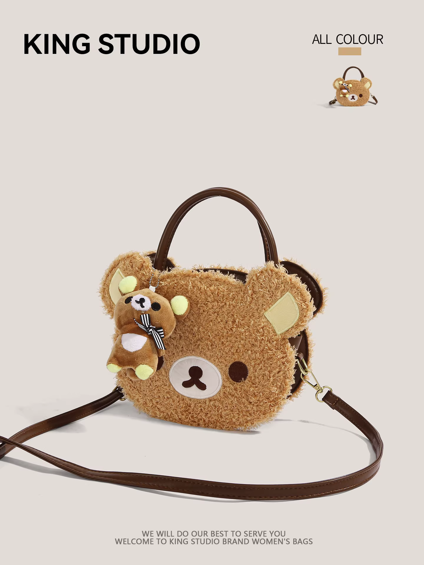 Túi xách gấu bông dễ thương dành cho nữ thiết kế mới lạ 2026, thời trang hoạt hình đa năng, đeo vai, đeo chéo