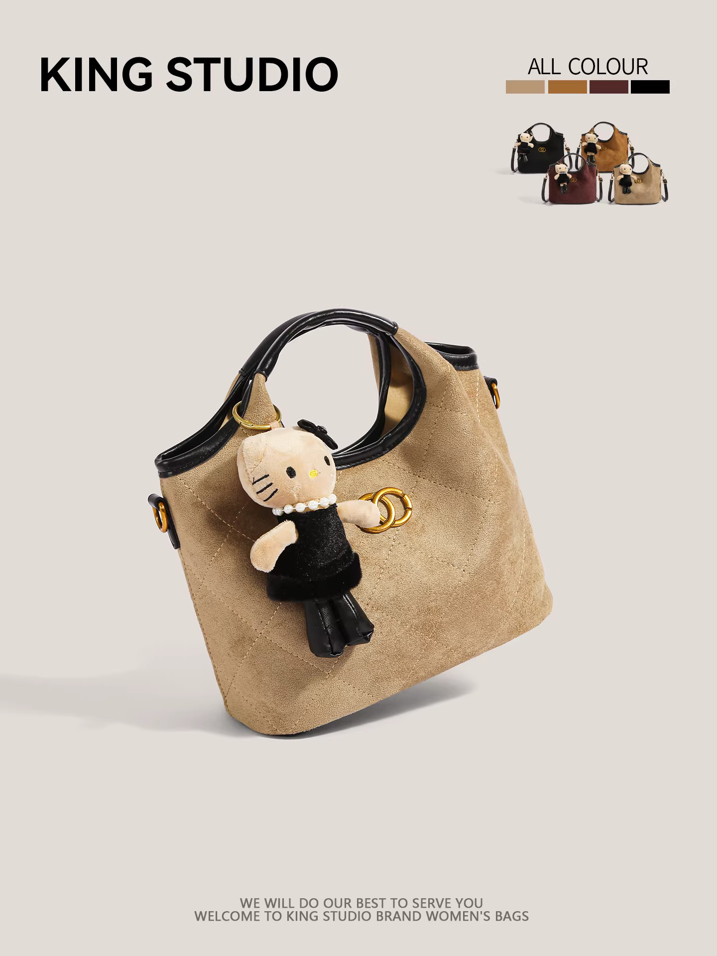 Túi tote da lộn cỡ lớn dành cho nữ, mẫu mới 2025, thời trang đa năng, đeo chéo, cầm tay, đeo vai, kiểu dáng xô