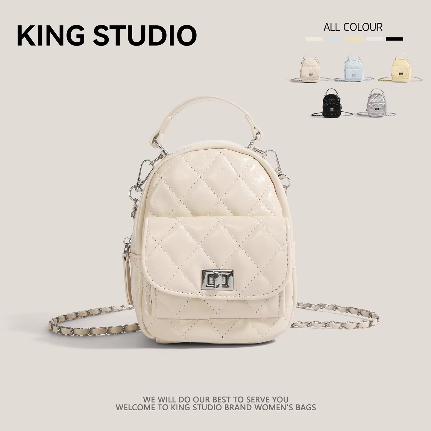 Ba lô nữ phong cách Chanel 2025 thời trang mới hợp xu hướng Hàn Quốc, túi đeo dây xích, túi du lịch, túi leo núi