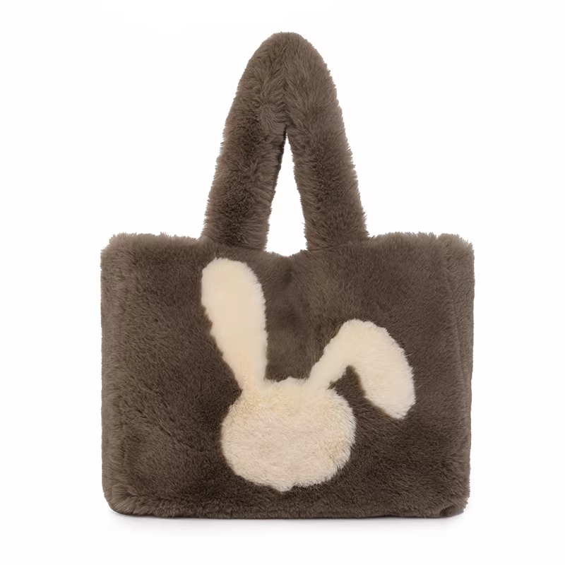 Túi xách nữ DrinKing dung tích lớn, mẫu mới Thu/Đông 2025, thời trang đa năng, chất liệu lông mềm mại