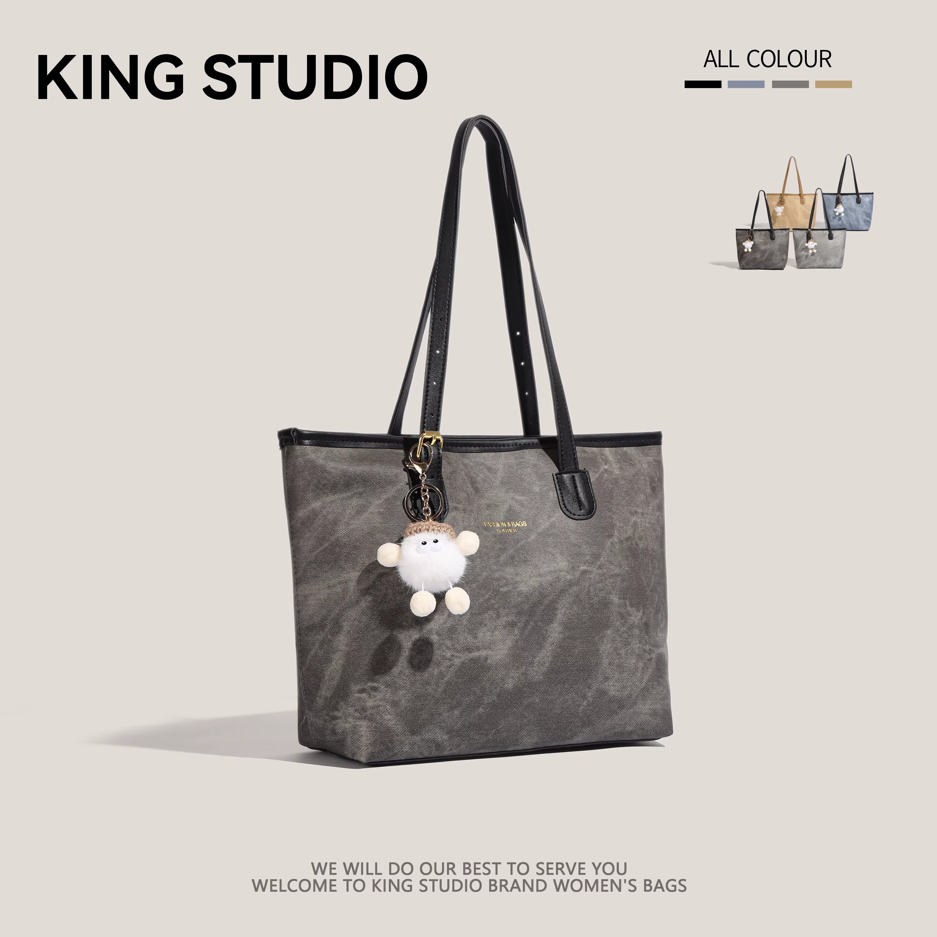 Túi đeo vai đa năng thời trang cao cấp dành cho nữ, mẫu mới xuân/hè 2025, túi tote cỡ lớn dành cho học sinh, sinh viên