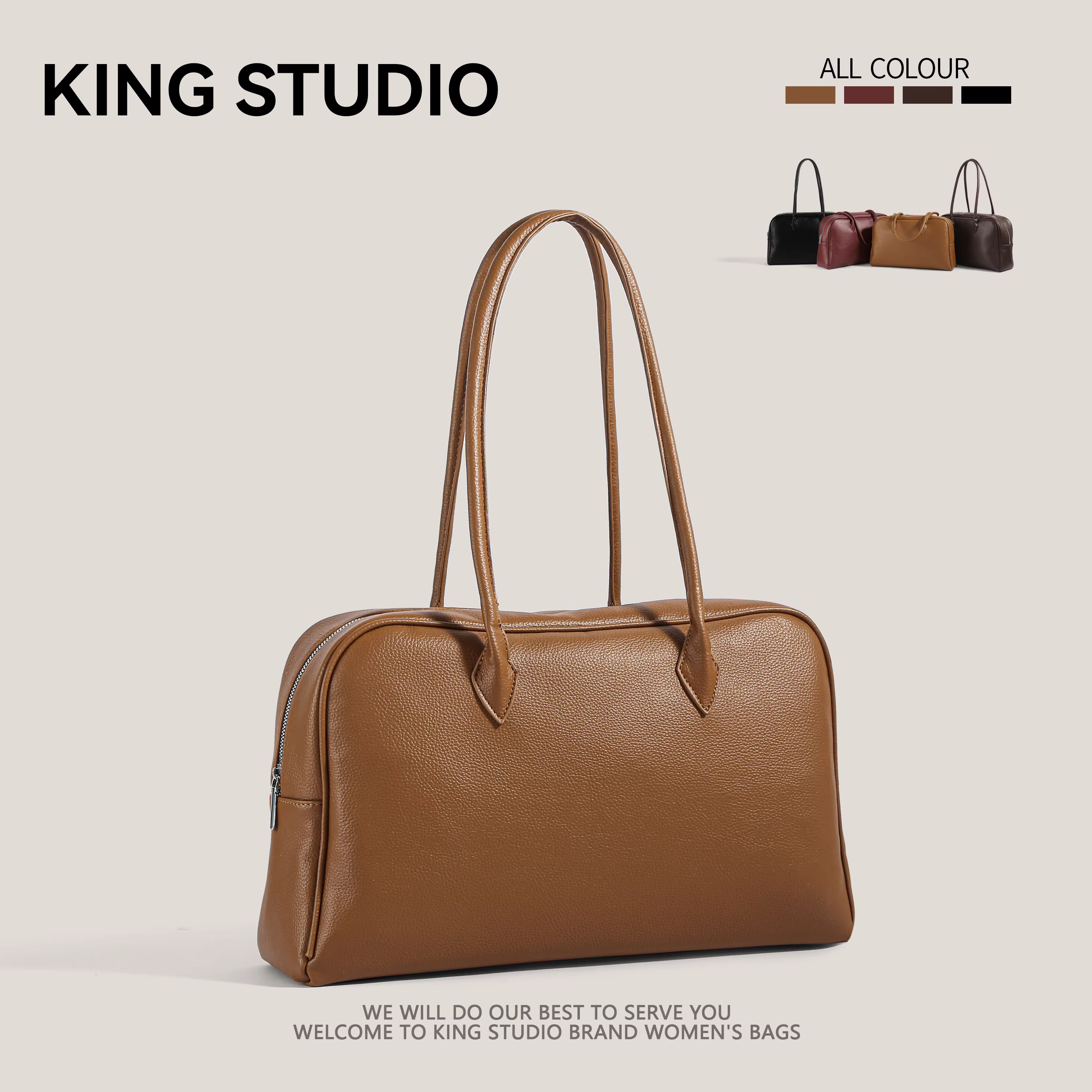 Túi xách nữ kiểu retro mùa thu đông 2025, phong cách preppy Hàn Quốc thời thượng, túi đeo nách, dung tích lớn, túi đi làm