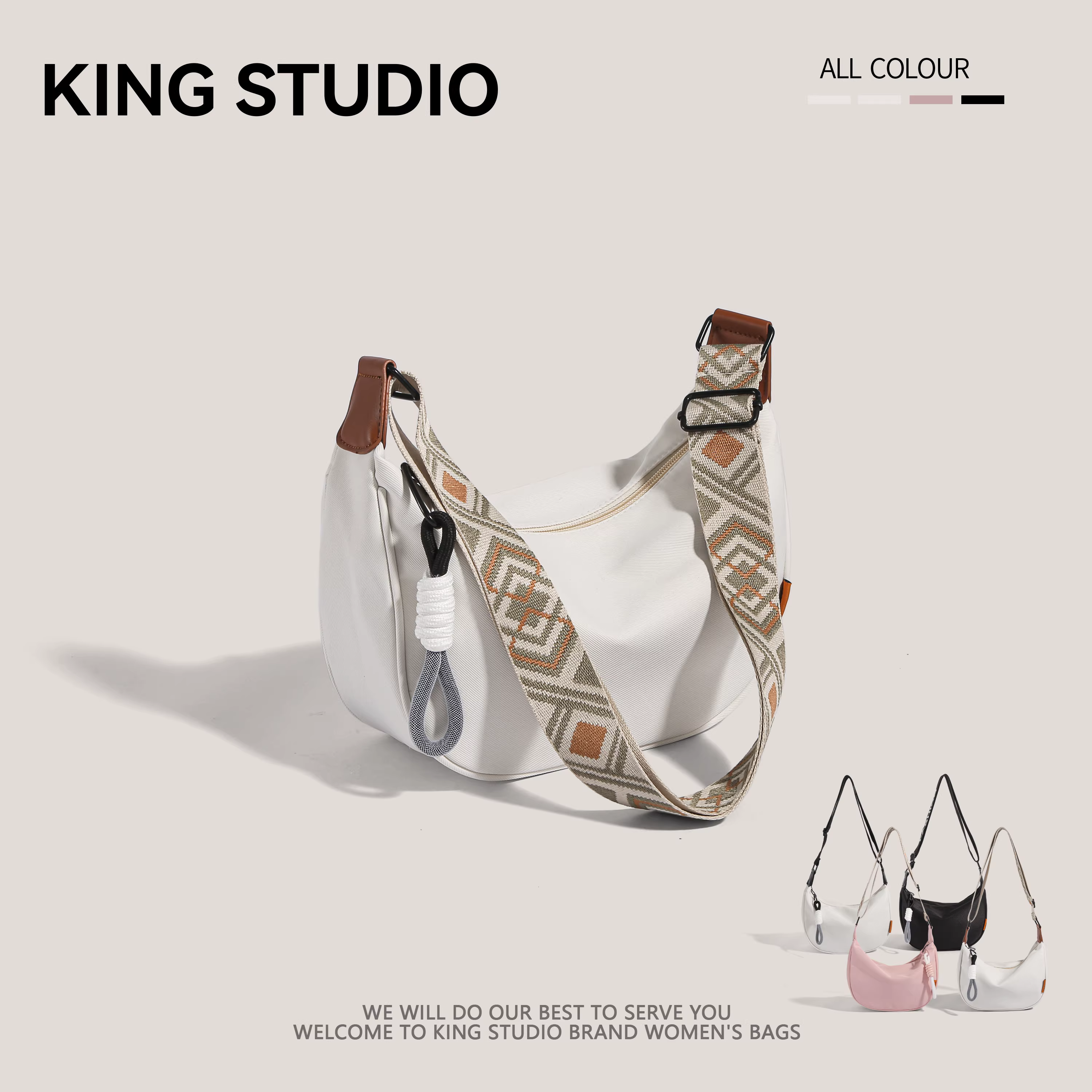 Túi đeo chéo nylon thời trang nữ 2025 kiểu Hàn Quốc mới, phong cách mùa hè, đa năng, nhỏ gọn, thích hợp đi làm