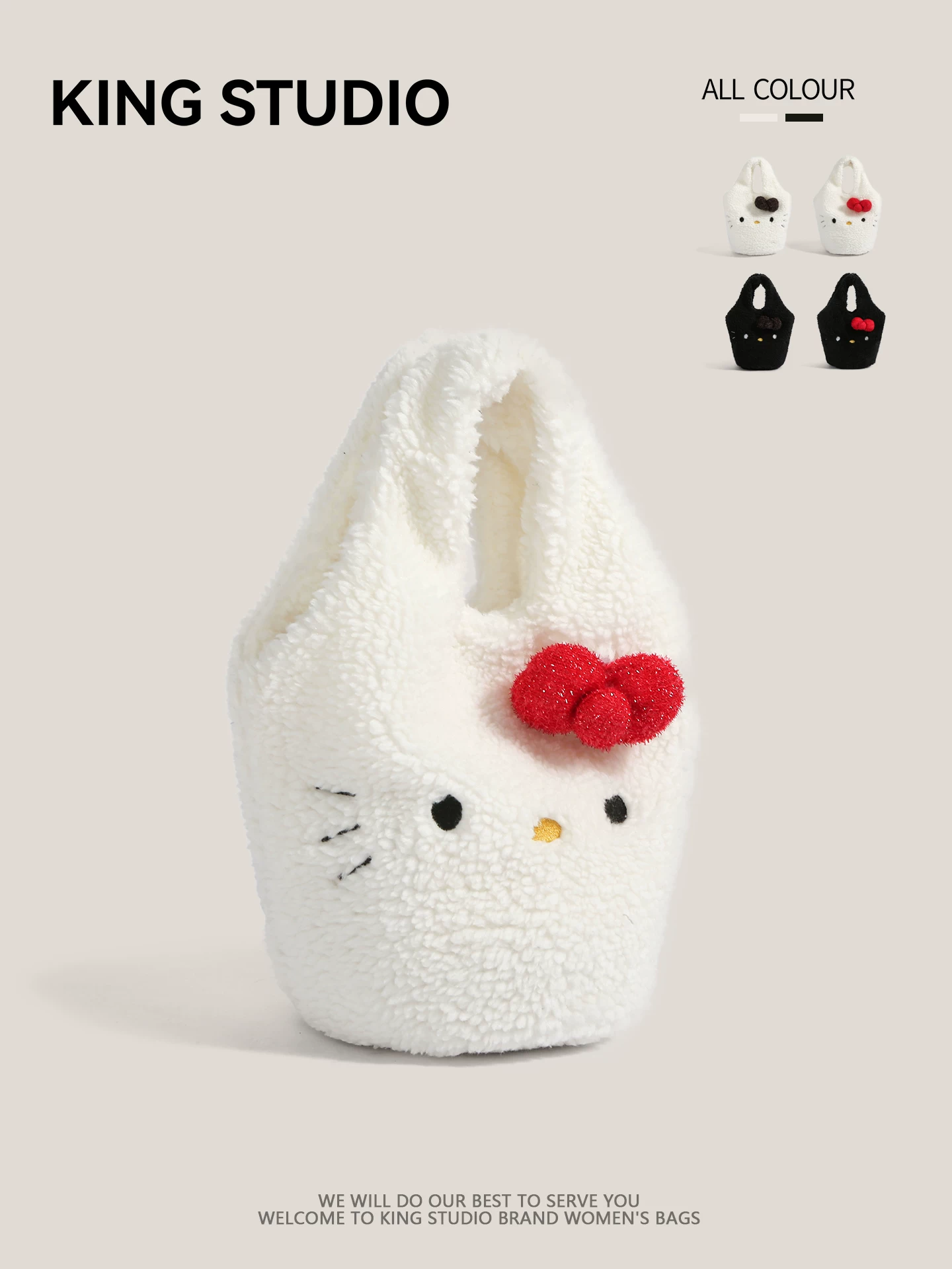 Túi xách Hello Kitty dễ thương bằng vải bông dành cho nữ, mẫu mới thu đông 2025, túi đeo vai đa năng hình Hello Kitty hoạt hình