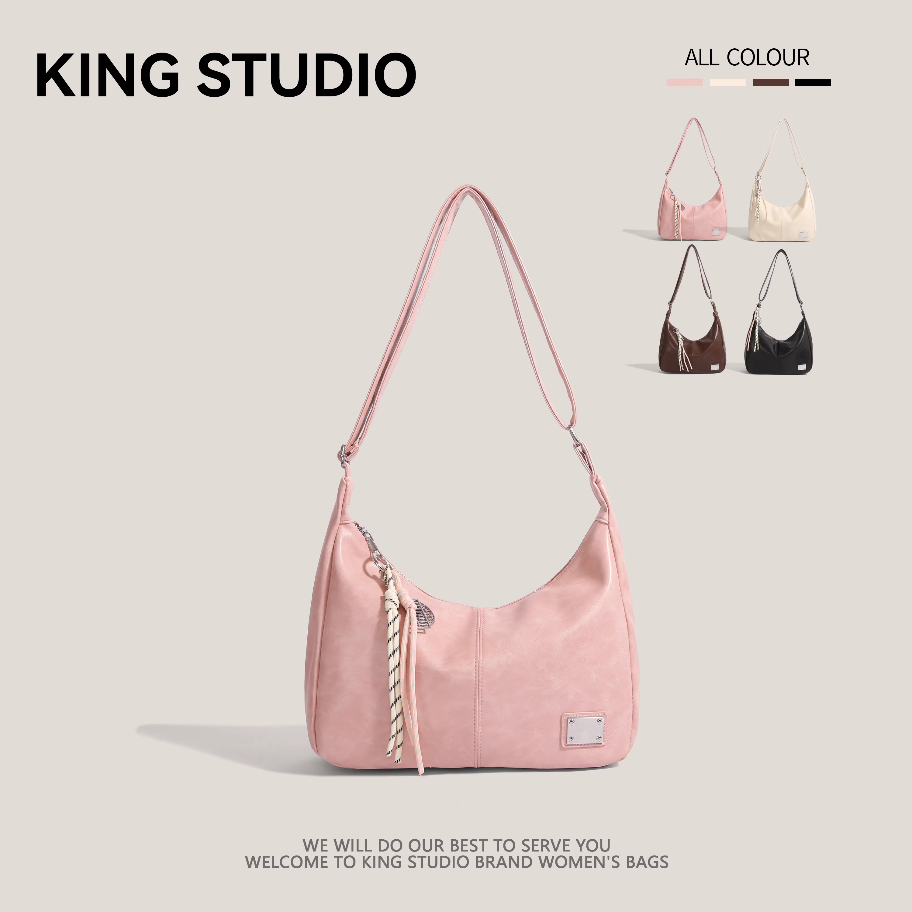 Túi đeo chéo nữ cỡ lớn thời trang xuân hè 2025, kiểu dáng đa năng, phong cách học sinh, đeo vai đơn